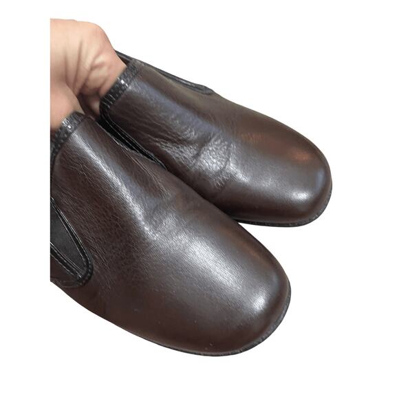 Circa Joan & David Size 10 Shoes Brown Leather Wedge Modest Casual Heels - Picture 4 of 8